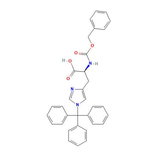 N-[(Phenylmethoxy)carbonyl]-1-(triphenylmethyl)-L-histidine (CAS: 82882-71-1) - Chemical Structure and Molecular Formula 
