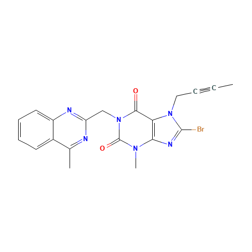 8-Bromo-7-(but-2-yn-1-yl)-3-methyl-1-((4-methylquinazolin-2-yl)methyl)-1H-purine-2,6(3H,7H)-dione (CAS: 853029-57-9) - Related Chemical Product