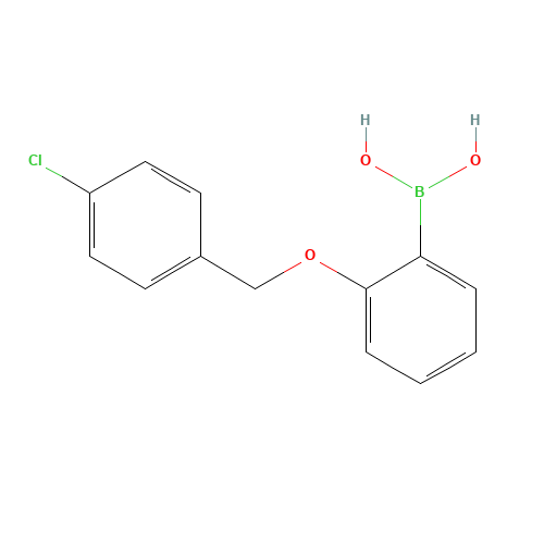 2-(4-CHLOROPHENYLMETHOXY)PHENYLBORONIC ACID (CAS: 871125-95-0) - Chemical Structure and Molecular Formula 