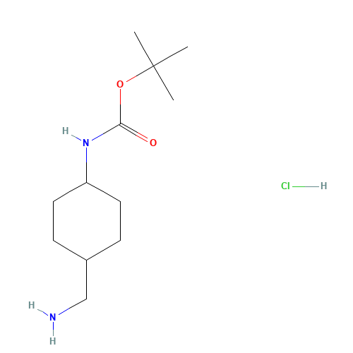 tert-Butyl (trans-4-(aminomethyl)cyclohexyl)carbamate hydrochloride (CAS: 874823-37-7) - Chemical Structure and Molecular Formula 
