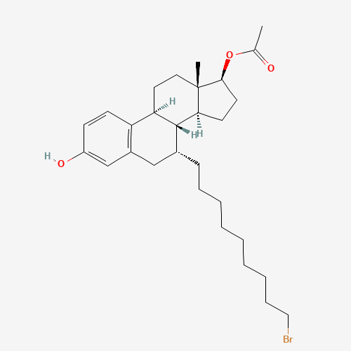 (7R,8R,9S,13S,14S,17S)-7-(9-Bromononyl)-3-hydroxy-13-methyl-7,8,9,11,12,13,14,15,16,17-decahydro-6H-cyclopenta[a]phenanthren-17-yl acetate (CAS: 875573-66-3) - Related Chemical Product