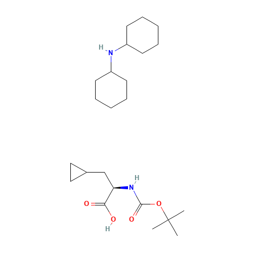 BOC-D-CYCLOPROPYLALANINE-DCHA (CAS: 89483-09-0) - Chemical Structure and Molecular Formula 