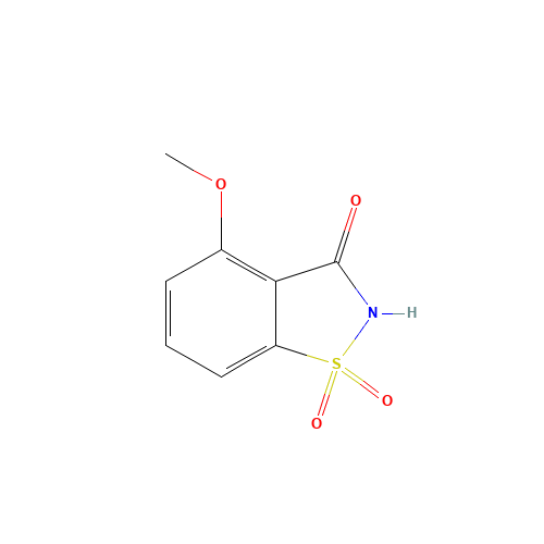 1,2-Benzisothiazol-3(2H)-one, 4-methoxy-, 1,1-dioxide (CAS: 92115-37-2) - Chemical Structure and Molecular Formula 