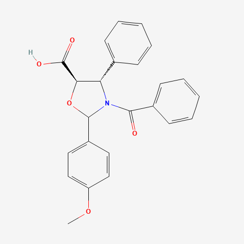 (4S,5R)-3-Benzoyl-2-(4-methoxyphenyl)-4-phenyloxazolidine-5-carboxylic acid (CAS: 949023-16-9) - Chemical Structure and Molecular Formula 