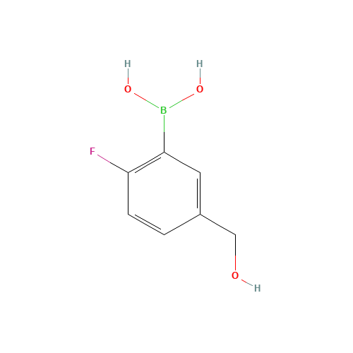 2-FLUORO-5-HYDROXYMETHYLPHENYLBORONIC ACID (CAS: 1072952-25-0) - Chemical Structure and Molecular Formula 