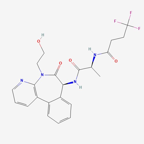 4,4,4-trifluoro-N-[(2S)-1-[[(7S)-5-(2-hydroxyethyl)-6-oxo-7H-pyrido[2,3-d][3]benzazepin-7-yl]amino]-1-oxopropan-2-yl]butanamide (CAS: 1421438-81-4) - Chemical Structure and Molecular Formula 