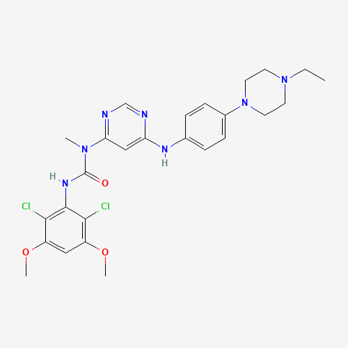 3-(2,6-dichloro-3,5-dimethoxyphenyl)-1-[6-[4-(4-ethylpiperazin-1-yl)anilino]pyrimidin-4-yl]-1-methylurea (CAS: 872511-34-7) - Chemical Structure and Molecular Formula 