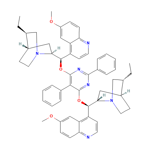 4-[(R)-[(4R)-5-ethyl-1-azabicyclo[2.2.2]octan-2-yl]-[6-[(R)-[(5R)-5-ethyl-1-azabicyclo[2.2.2]octan-2-yl]-(6-methoxyquinolin-4-yl)methoxy]-2,5-diphenylpyrimidin-4-yl]oxymethyl]-6-methoxyquinoline (CAS: 149820-65-5) - Related Chemical Product