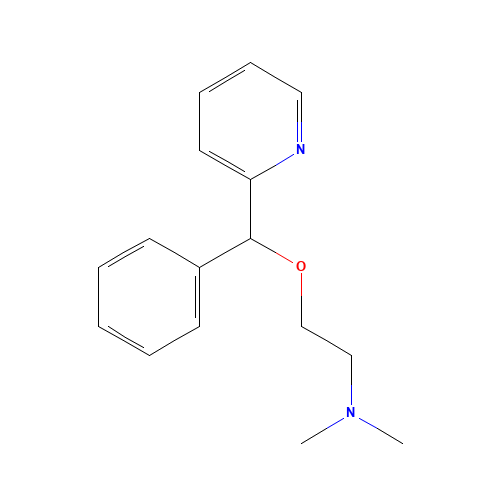 Ethanamine, N,N-dimethyl-2-(phenyl-2-pyridinylmethoxy)- (CAS: 1221-70-1) - Chemical Structure and Molecular Formula 