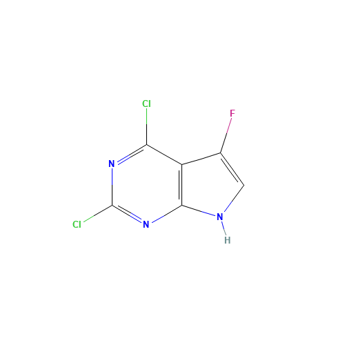 2,4-dichloro-5-fluoro-7H-pyrrolo[2,3-d]pyrimidine (CAS: 1053228-29-7) - Chemical Structure and Molecular Formula 