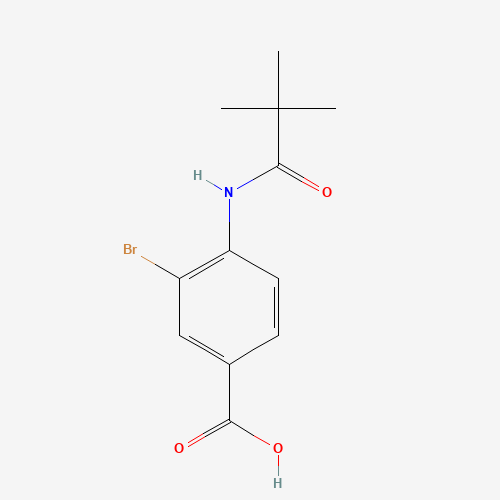 3-bromo-4-(2,2-dimethylpropanoylamino)benzoic acid (CAS: 139058-18-7) - Chemical Structure and Molecular Formula 