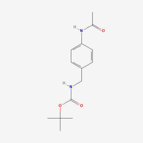 tert-butyl N-[(4-acetamidophenyl)methyl]carbamate (CAS: 401573-23-7) - Chemical Structure and Molecular Formula 