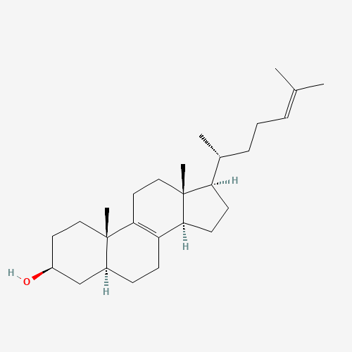 (3S,5S,10S,13R,14R,17R)-10,13-dimethyl-17-[(2R)-6-methylhept-5-en-2-yl]-2,3,4,5,6,7,11,12,14,15,16,17-dodecahydro-1H-cyclopenta[a]phenanthren-3-ol (CAS: 128-33-6) - Chemical Structure and Molecular Formula 