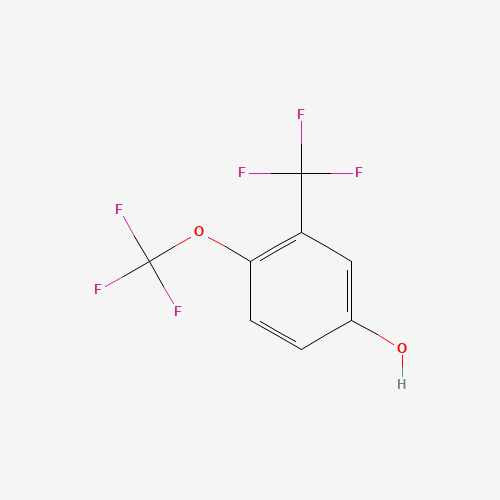 Phenol, 4-(trifluoromethoxy)-3-(trifluoromethyl)- (CAS: 120355-08-0) - Chemical Structure and Molecular Formula 