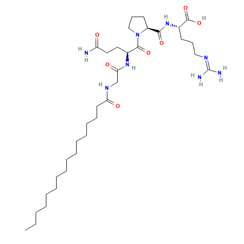 (2S)-2-[[(2S)-1-[(2S)-5-amino-2-[[2-(hexadecanoylamino)acetyl]amino]-5-oxopentanoyl]pyrrolidine-2-carbonyl]amino]-5-(diaminomethylideneamino)pentanoic acid (CAS: 221227-05-0) - Related Chemical Product