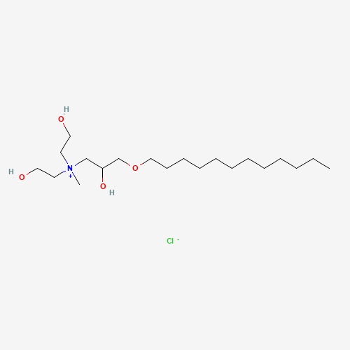 (3-dodecoxy-2-hydroxypropyl)-bis(2-hydroxyethyl)-methylazanium;chloride (CAS: 6200-40-4) - Chemical Structure and Molecular Formula 