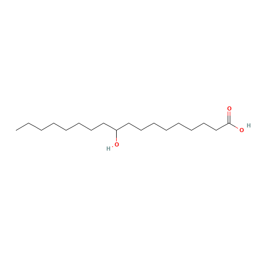 10-hydroxyoctadecanoic acid (CAS: 638-26-6) - Chemical Structure and Molecular Formula 