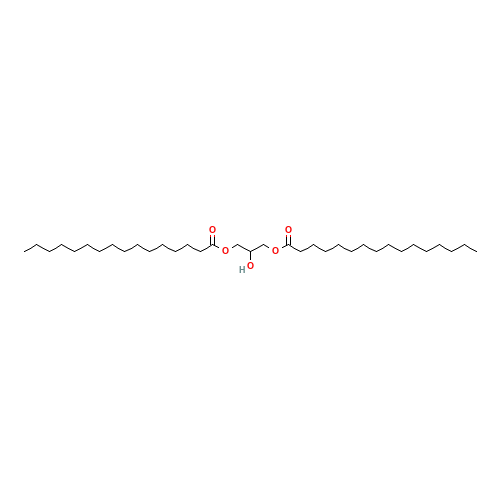 (3-hexadecanoyloxy-2-hydroxypropyl) hexadecanoate (CAS: 502-52-3) - Chemical Structure and Molecular Formula 