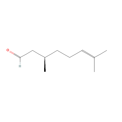 (3R)-3,7-dimethyloct-6-enal (CAS: 2385-77-5) - Chemical Structure and Molecular Formula 