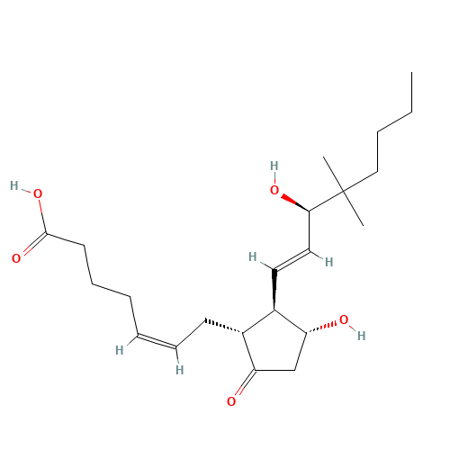 (Z)-7-[(1R,2R,3R)-3-hydroxy-2-[(E,3R)-3-hydroxy-4,4-dimethyloct-1-enyl]-5-oxocyclopentyl]hept-5-enoic acid (CAS: 39746-25-3) - Chemical Structure and Molecular Formula 