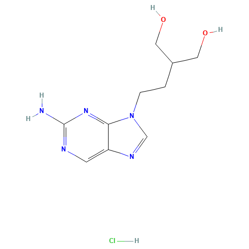 (2-[2-(2-Amino-9H-purin-9-yl)ethyl]propane-1,3-diol hydrochloride) (CAS: 246021-75-0) - Related Chemical Product