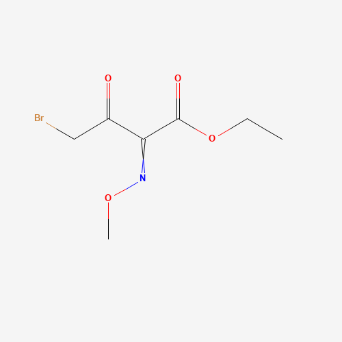ethyl 4-bromo-2-methoxyimino-3-oxobutanoate (CAS: 60845-87-6) - Chemical Structure and Molecular Formula 