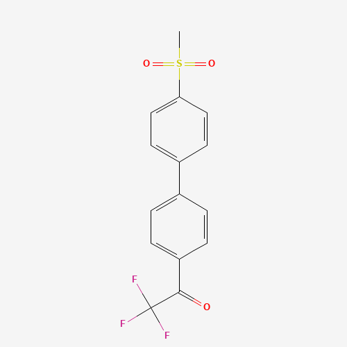 2,2,2-trifluoro-1-[4-(4-methylsulfonylphenyl)phenyl]ethanone (CAS: 893407-18-6) - Chemical Structure and Molecular Formula 