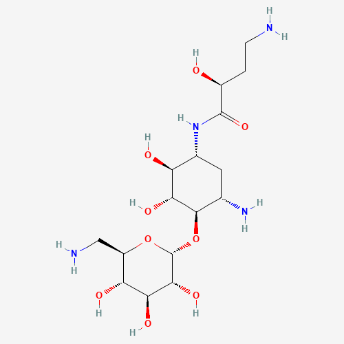 4-O-(6-amino-6-deoxy-α-D-glucopyranosyl)-N1-[(2S)-4-amino-2-hydroxy-1-oxobutyl]-2-deoxy-D-Streptamine (CAS: 1793053-90-3) - Chemical Structure and Molecular Formula 