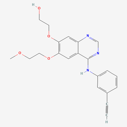 2-[4-(3-ethynylanilino)-6-(2-methoxyethoxy)quinazolin-7-yl]oxyethanol (CAS: 183320-29-8) - Chemical Structure and Molecular Formula 