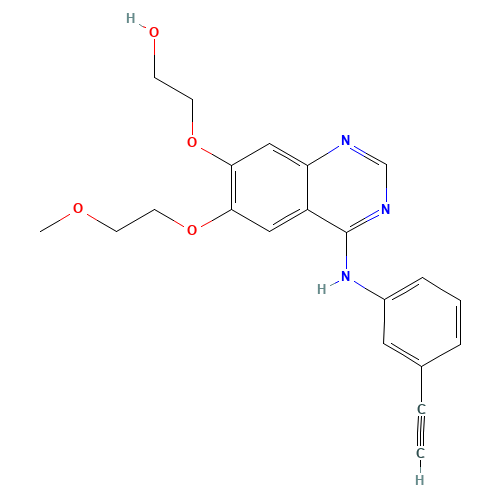 2-[4-(3-ethynylanilino)-6-(2-methoxyethoxy)quinazolin-7-yl]oxyethanol (CAS: 183320-29-8) - Related Chemical Product