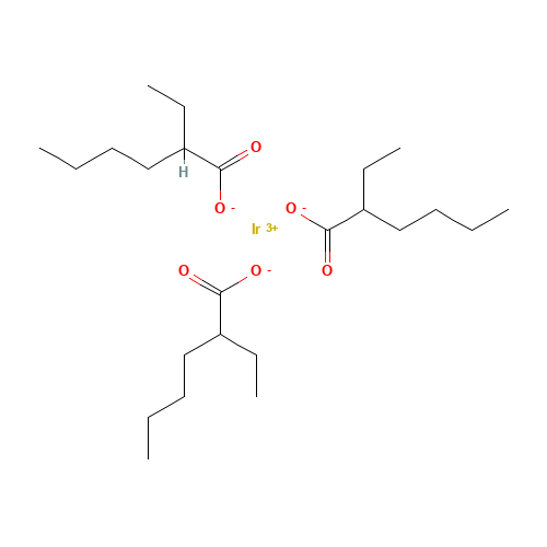 2-ethylhexanoate;iridium(3+) (CAS: 67816-07-3) - Chemical Structure and Molecular Formula 
