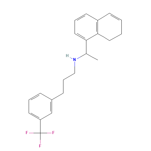 1-Naphthalenemethanamine, 7,8-dihydro-α-methyl-N-[3-[3- (trifluoromethyl)phenyl]propyl]- (CAS: 802918-46-3) - Chemical Structure and Molecular Formula 