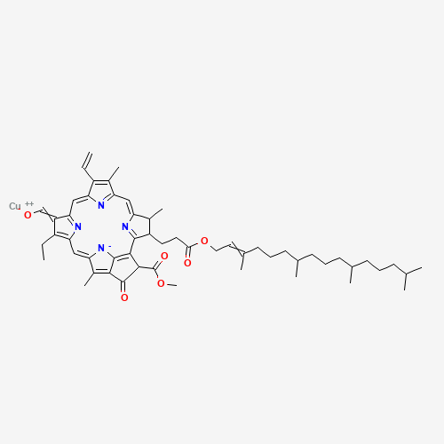 Copper, [3,7,11,15-tetramethyl-2-hexadecenyl 9-ethenyl-14-ethyl-13-formyl-21-(methoxycarbonyl)-4,8,18-trimethyl-20-oxo-3 (CAS: 24111-17-9) - Related Chemical Product