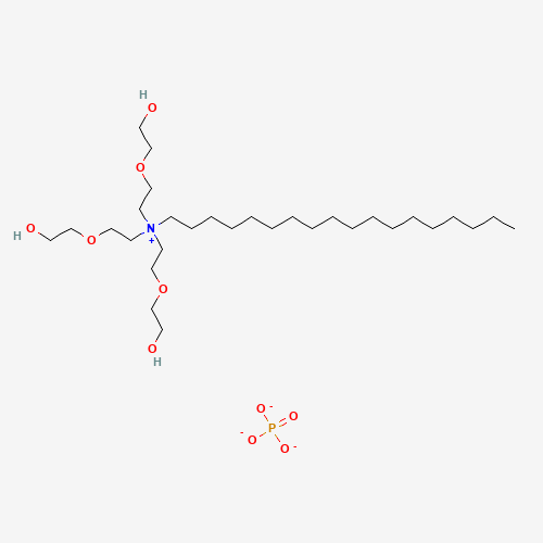 tris[2-(2-hydroxyethoxy)ethyl]-octadecylazanium;phosphate (CAS: 58069-11-7) - Chemical Structure and Molecular Formula 