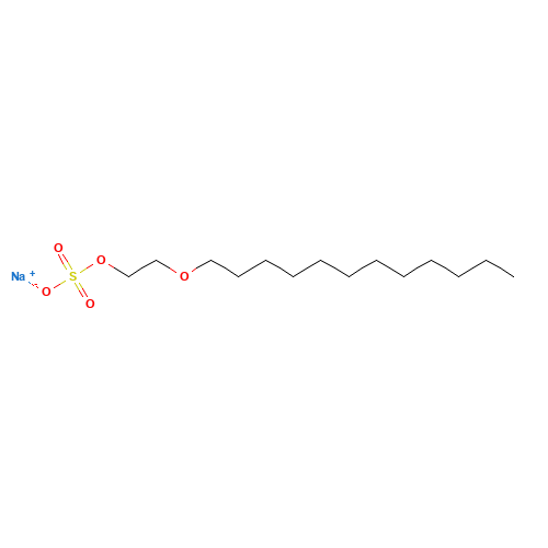 sodium;2-dodecoxyethyl sulfate (CAS: 9004-82-4) - Chemical Structure and Molecular Formula 