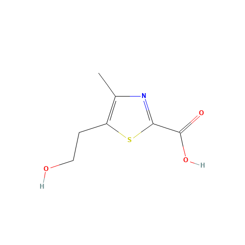 5-(2-hydroxyethyl)-4-methyl-1,3-thiazole-2-carboxylic acid (CAS: 75113-60-9) - Chemical Structure and Molecular Formula 