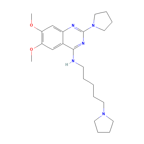 6,7-dimethoxy-2-pyrrolidin-1-yl-N-(5-pyrrolidin-1-ylpentyl)quinazolin-4-amine (CAS: 1620401-82-2) - Related Chemical Product