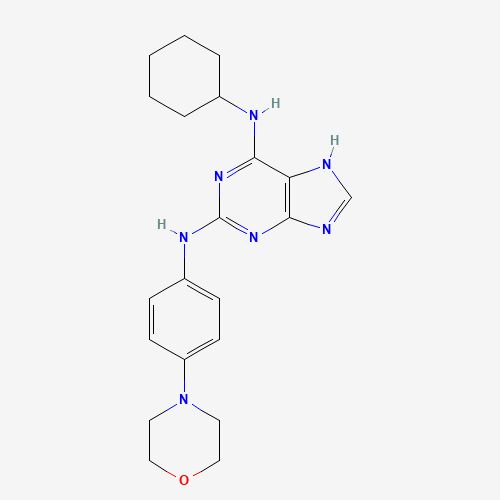 6-N-cyclohexyl-2-N-(4-morpholin-4-ylphenyl)-7H-purine-2,6-diamine (CAS: 656820-32-5) - Chemical Structure and Molecular Formula 