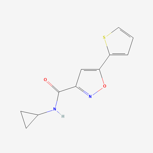 N-cyclopropyl-5-thiophen-2-yl-1,2-oxazole-3-carboxamide (CAS: 832115-62-5) - Chemical Structure and Molecular Formula 