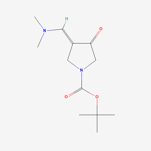 tert-butyl (3E)-3-(dimethylaminomethylidene)-4-oxopyrrolidine-1-carboxylate chemical structure tert-butyl (3E)-3-(dimethylaminomethylidene)-4-oxopyrrolidine-1-carboxylate (CAS: 157327-42-9) - Chemical Structure and Molecular Formula