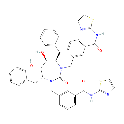 3-[[(4R,5S,6S,7R)-4,7-dibenzyl-5,6-dihydroxy-2-oxo-3-[[3-(1,3-thiazol-2-ylcarbamoyl)phenyl]methyl]-1,3-diazepan-1-yl]methyl]-N-(1,3-thiazol-2-yl)benzamide (CAS: 183854-11-7) - Related Chemical Product