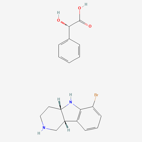 1H-Pyrido[4,3-b]indole, 6-bromo-2,3,4,4a,5,9b-hexahydro-, (4aS,9bR)-(S)-mandelate (CAS: 1059630-13-5) - Chemical Structure and Molecular Formula 