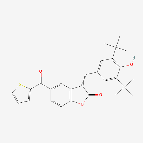 (3Z)-3-[(3,5-ditert-butyl-4-hydroxyphenyl)methylidene]-5-(thiophene-2-carbonyl)-1-benzofuran-2-one (CAS: 77213-34-4) - Related Chemical Product