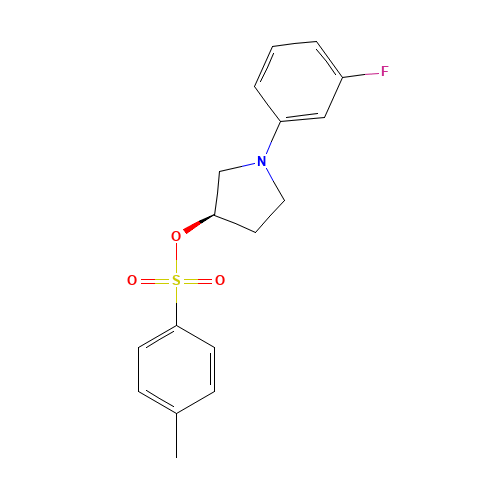 [(3R)-1-(3-fluorophenyl)pyrrolidin-3-yl] 4-methylbenzenesulfonate (CAS: 873945-29-0) - Chemical Structure and Molecular Formula 