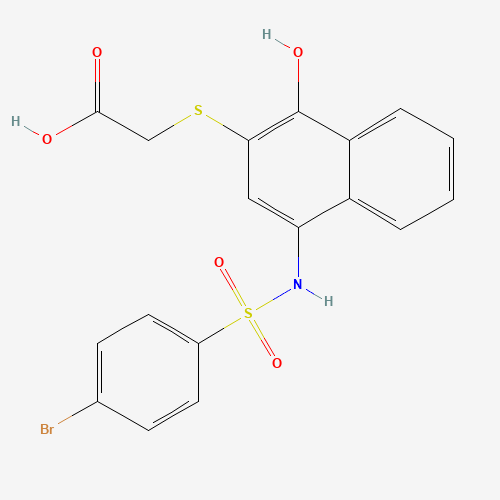 2-[4-[(4-bromophenyl)sulfonylamino]-1-hydroxynaphthalen-2-yl]sulfanylacetic acid (CAS: 518303-20-3) - Related Chemical Product