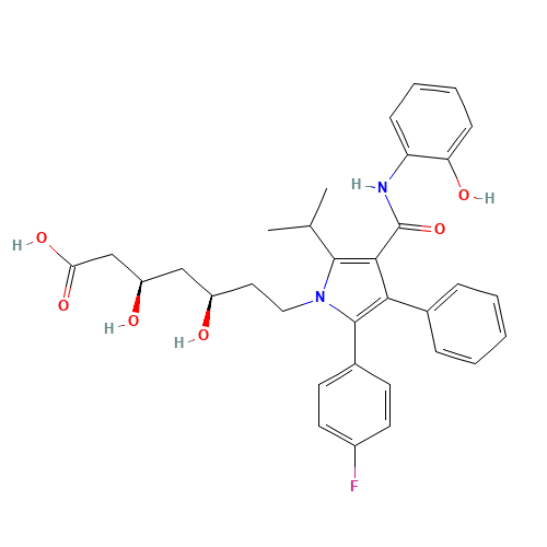 (3R,5R)-7-[2-(4-fluorophenyl)-4-[(2-hydroxyphenyl)carbamoyl]-3-phenyl-5-propan-2-ylpyrrol-1-yl]-3,5-dihydroxyheptanoic acid (CAS: 214217-86-4) - Related Chemical Product