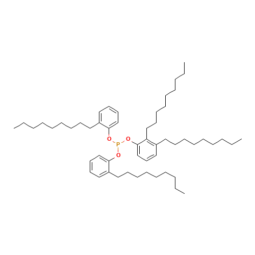 dinonylphenyl bis(nonylphenyl) phosphite (CAS: 54771-30-1) - Chemical Structure and Molecular Formula 