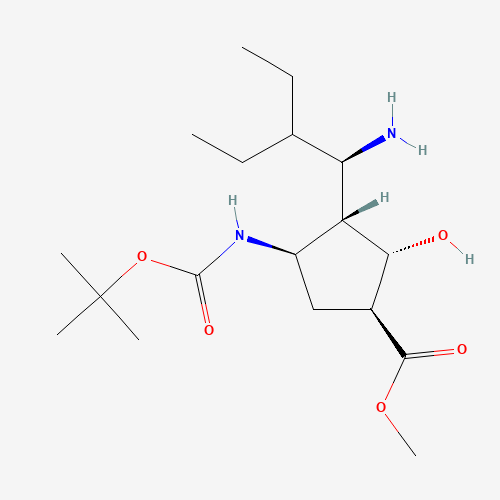 methyl (1S,2S,3S,4R)-3-[(1R)-1-amino-2-ethylbutyl]-2-hydroxy-4-[(2-methylpropan-2-yl)oxycarbonylamino]cyclopentane-1-carboxylate (CAS: 316173-29-2) - Related Chemical Product