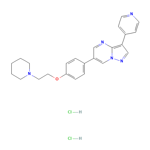 6-[4-(2-piperidin-1-ylethoxy)phenyl]-3-pyridin-4-ylpyrazolo[1,5-a]pyrimidine;dihydrochloride (CAS: 1219168-18-9) - Related Chemical Product