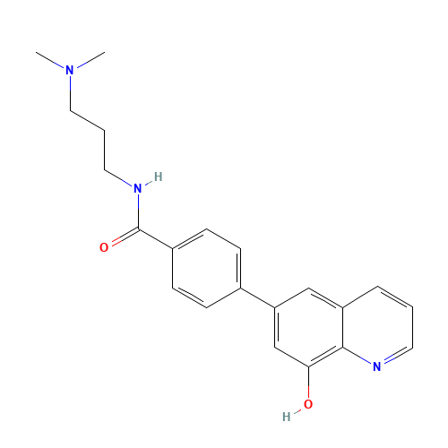 N-[3-(dimethylamino)propyl]-4-(8-hydroxyquinolin-6-yl)benzamide (CAS: 1222800-79-4) - Chemical Structure and Molecular Formula 